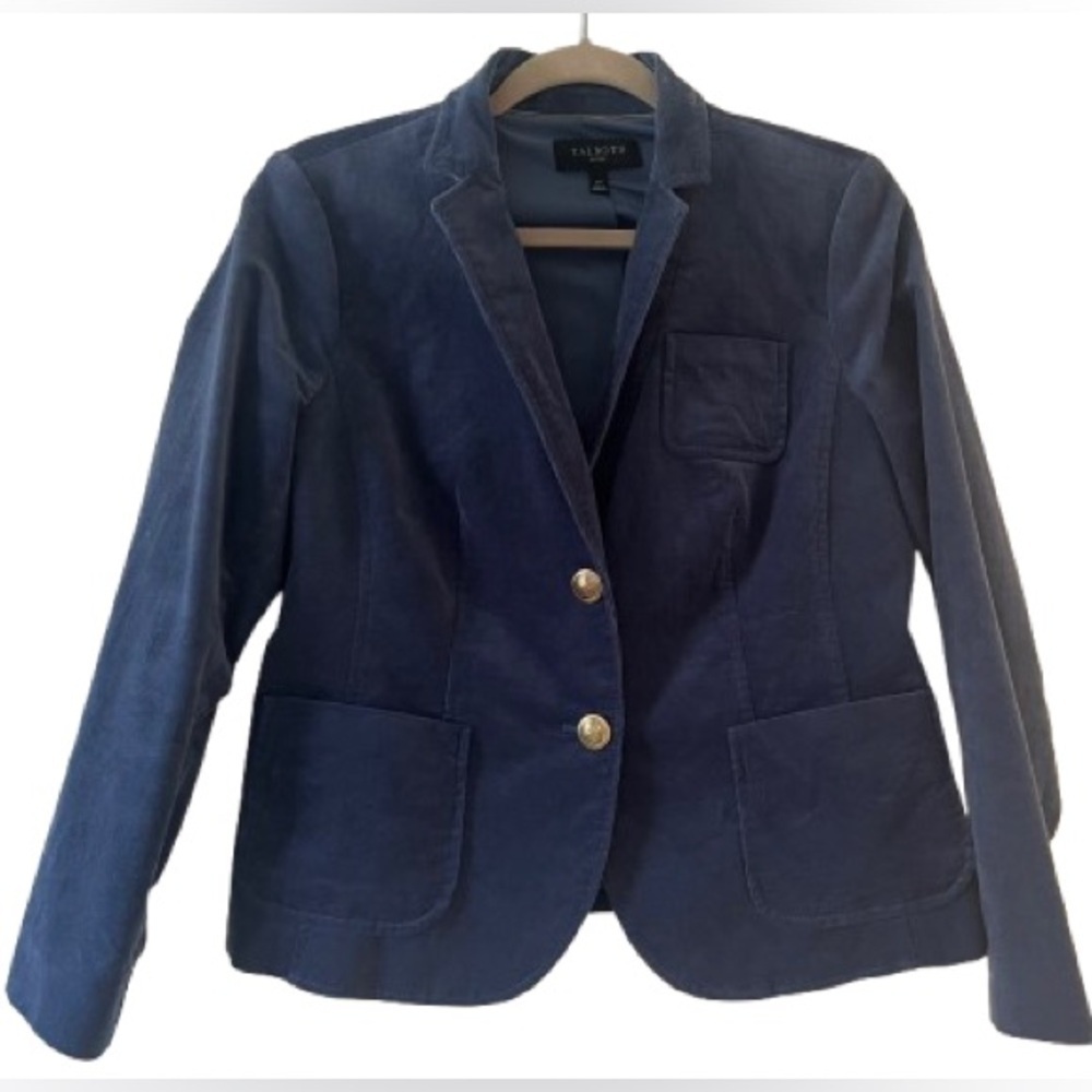 Talbots Blue Corduroy and Gold Blazer Size 8P
